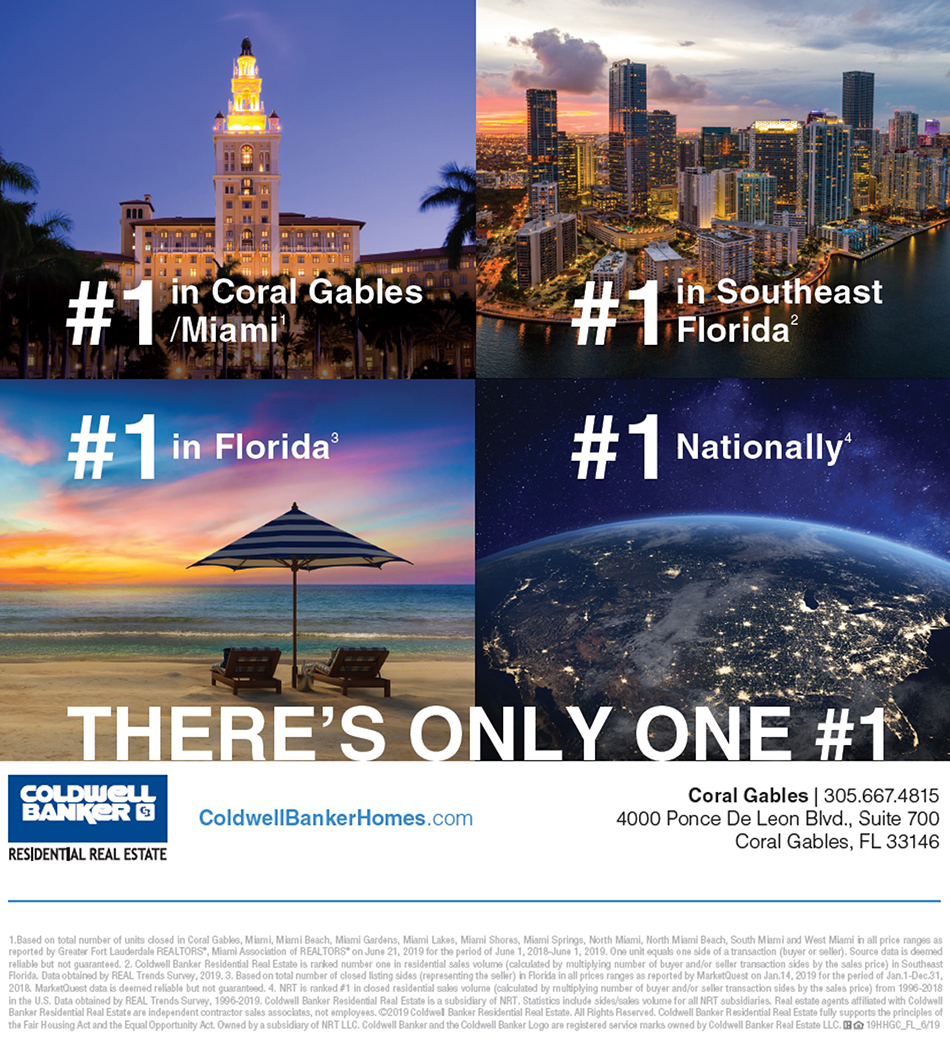 Coldwell Banker #1 in Coral Gables, Miami, Southwest Florida, Florida and Nationally